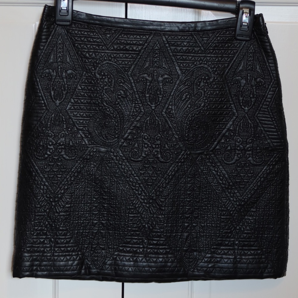 Chelsea & Violet Embossed Faux Leather Mini Skirt